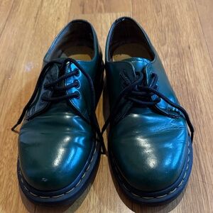 Dr. Martens Dark Green Leather Oxfords